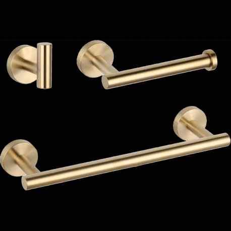 Set de accesorios para baño dorados de acero inoxidable