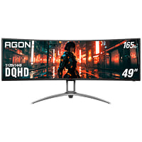 Monitor LED Gaming Curvo Marca AOC Modelo AG493UCX2  48.8" 5120 x 1440 DUAL QHD Panel VA 165 Hz 1 ms USB-C DP Alt Mode + HDMI + USB HUB Speakers Adaptive Sync