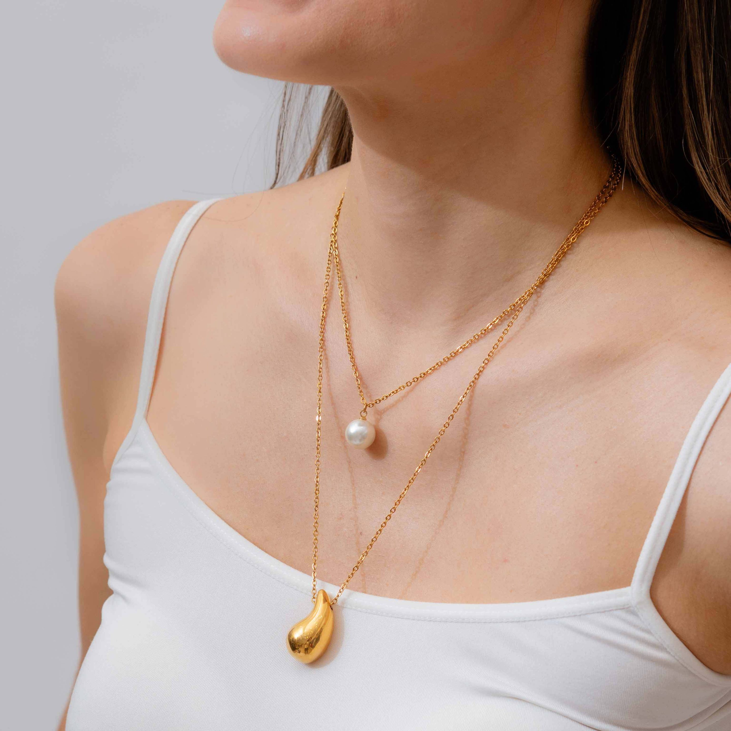 Collar Doble Cadena Con Dijes