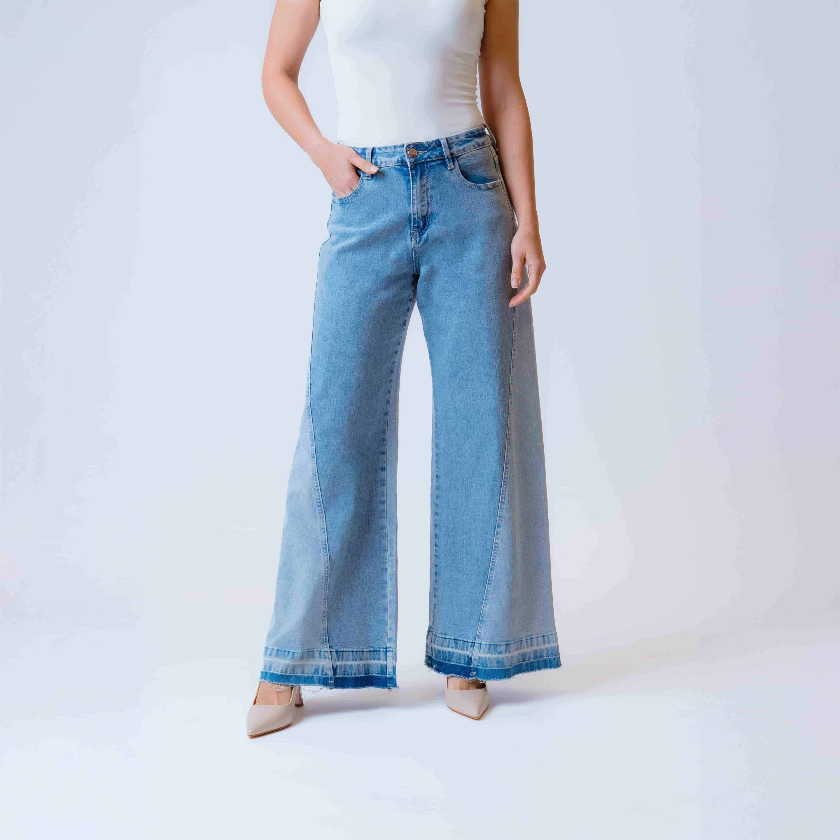 Jeans Bicolor Wide Leg