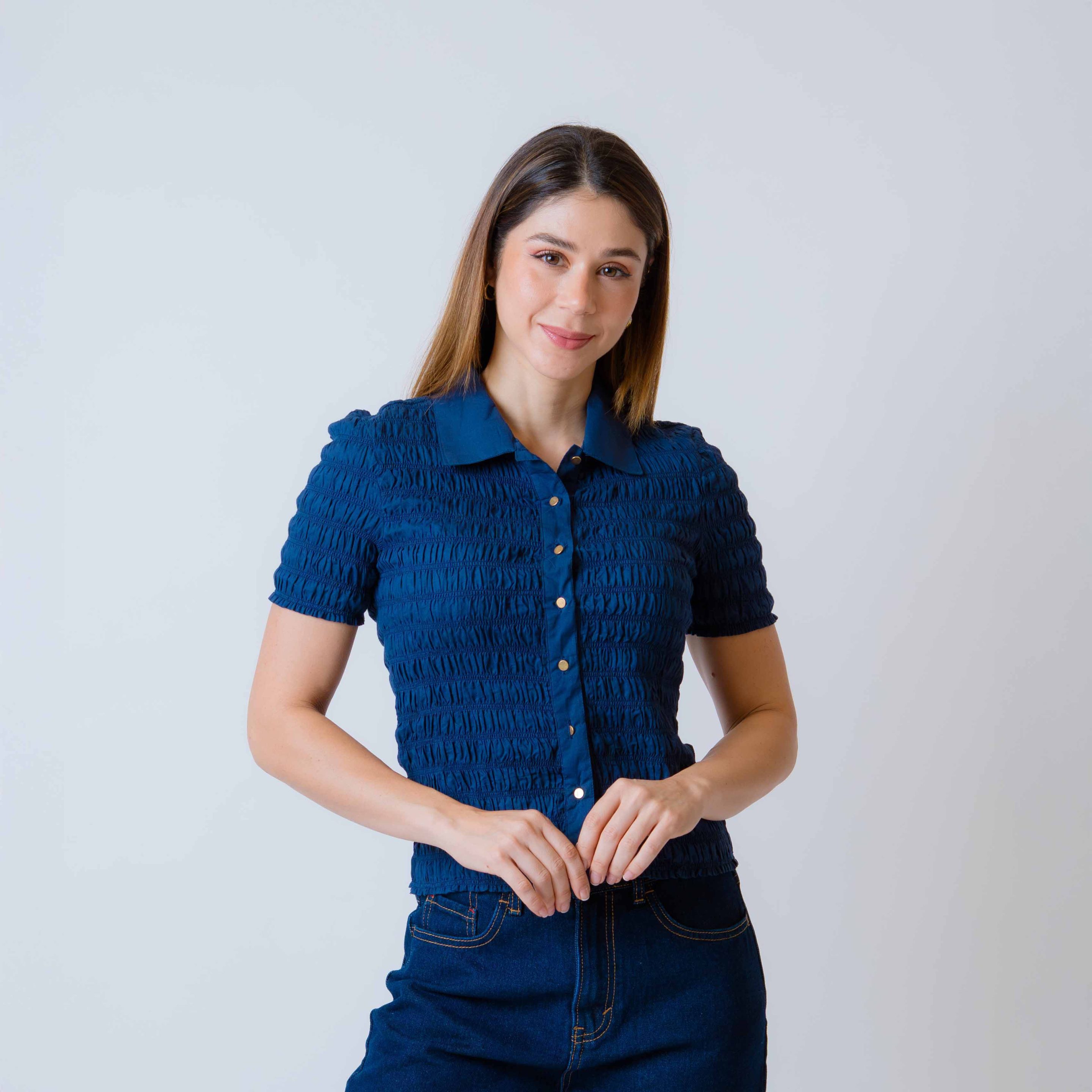 Camisa M3/4 Punto Smock