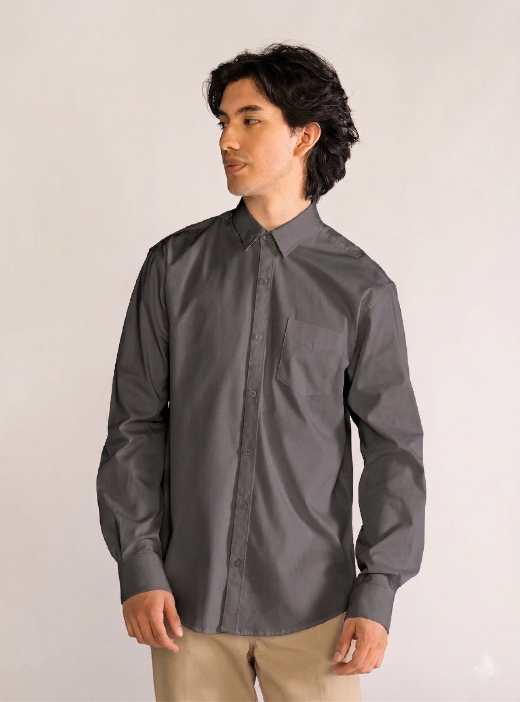 Stood Back Up Camisa, Gris Obscuro