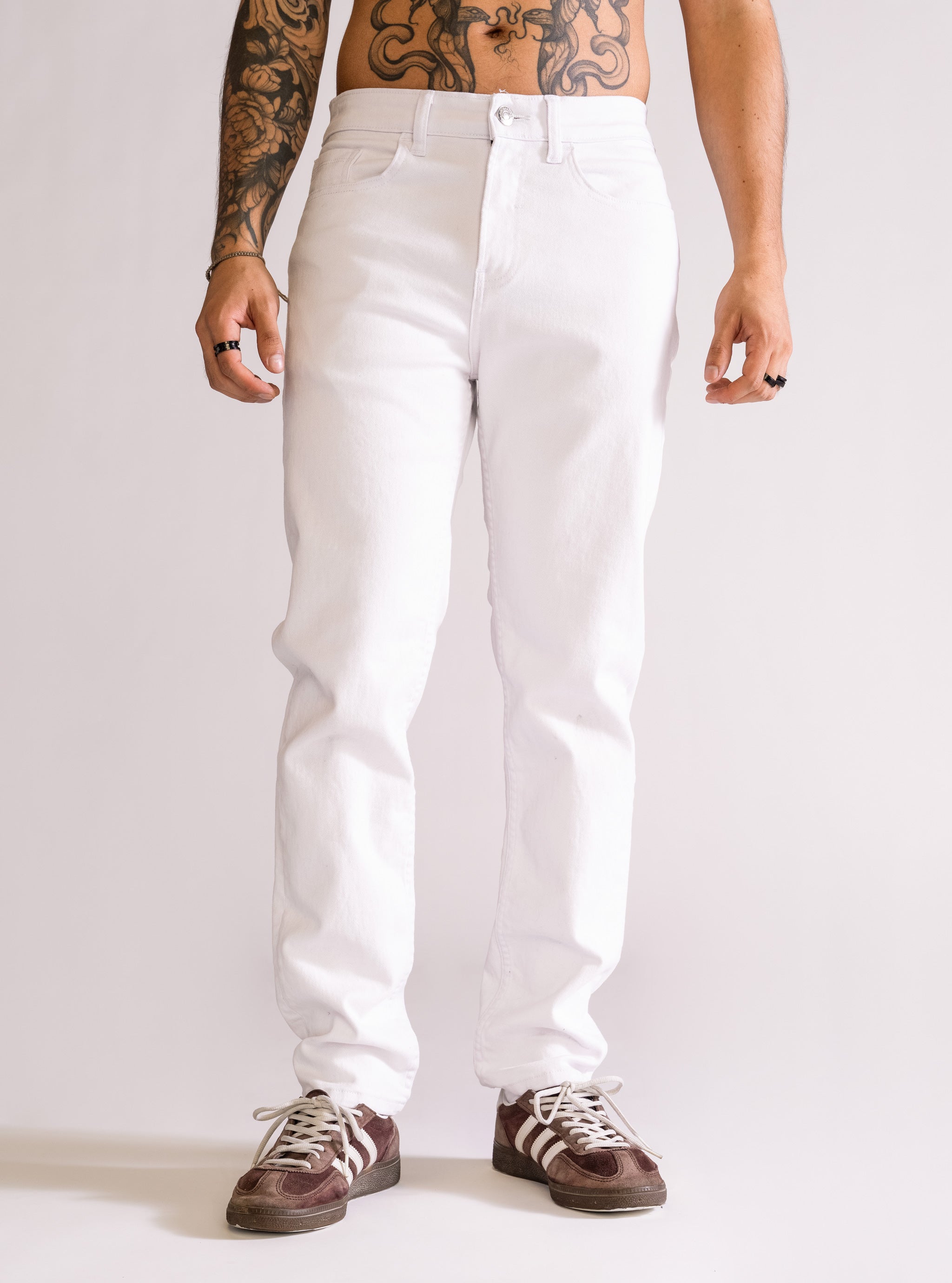 Basic Slim Jeans, Blanco