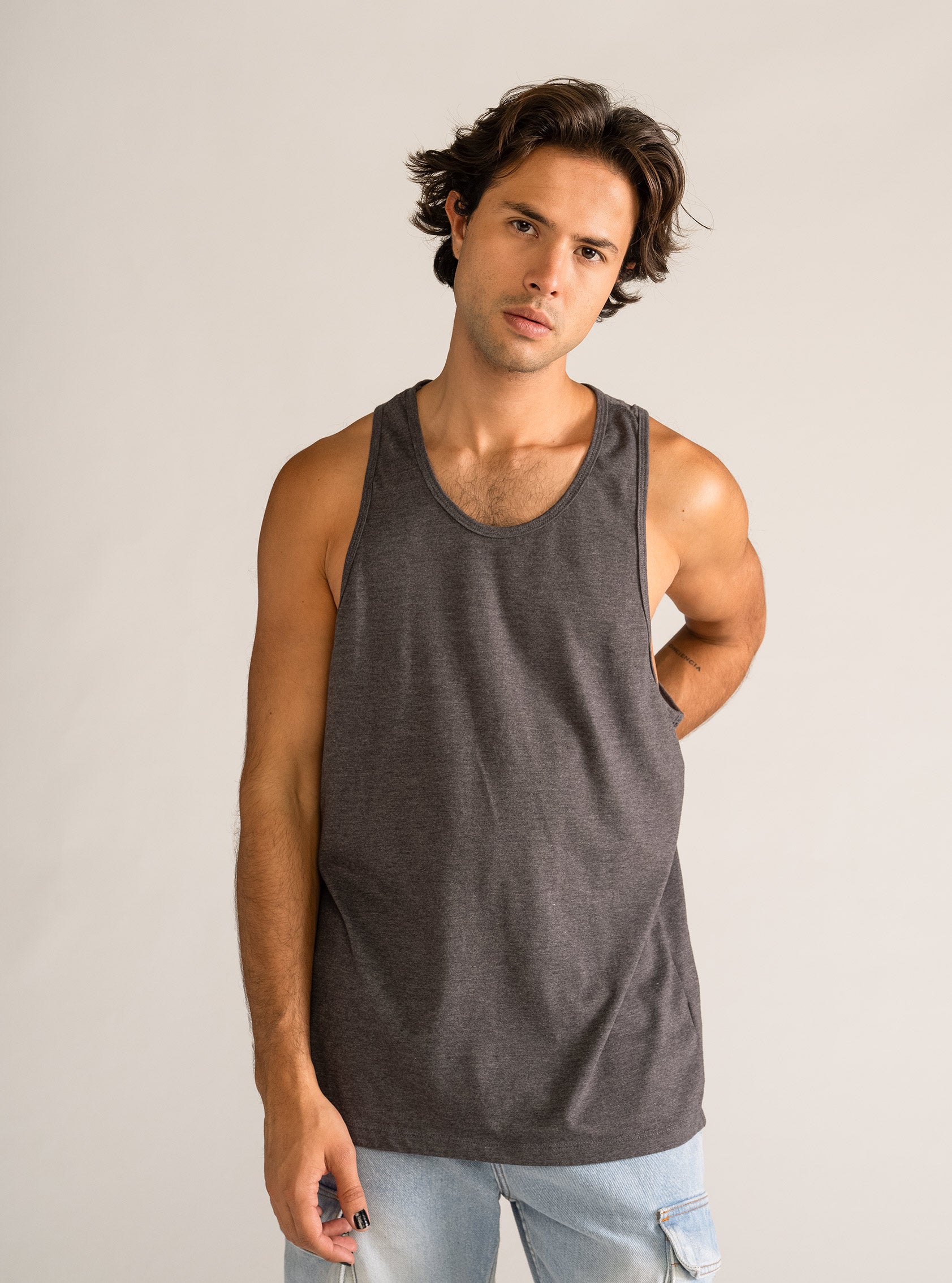 High By The Beach Tanktop, Gris Obscuro