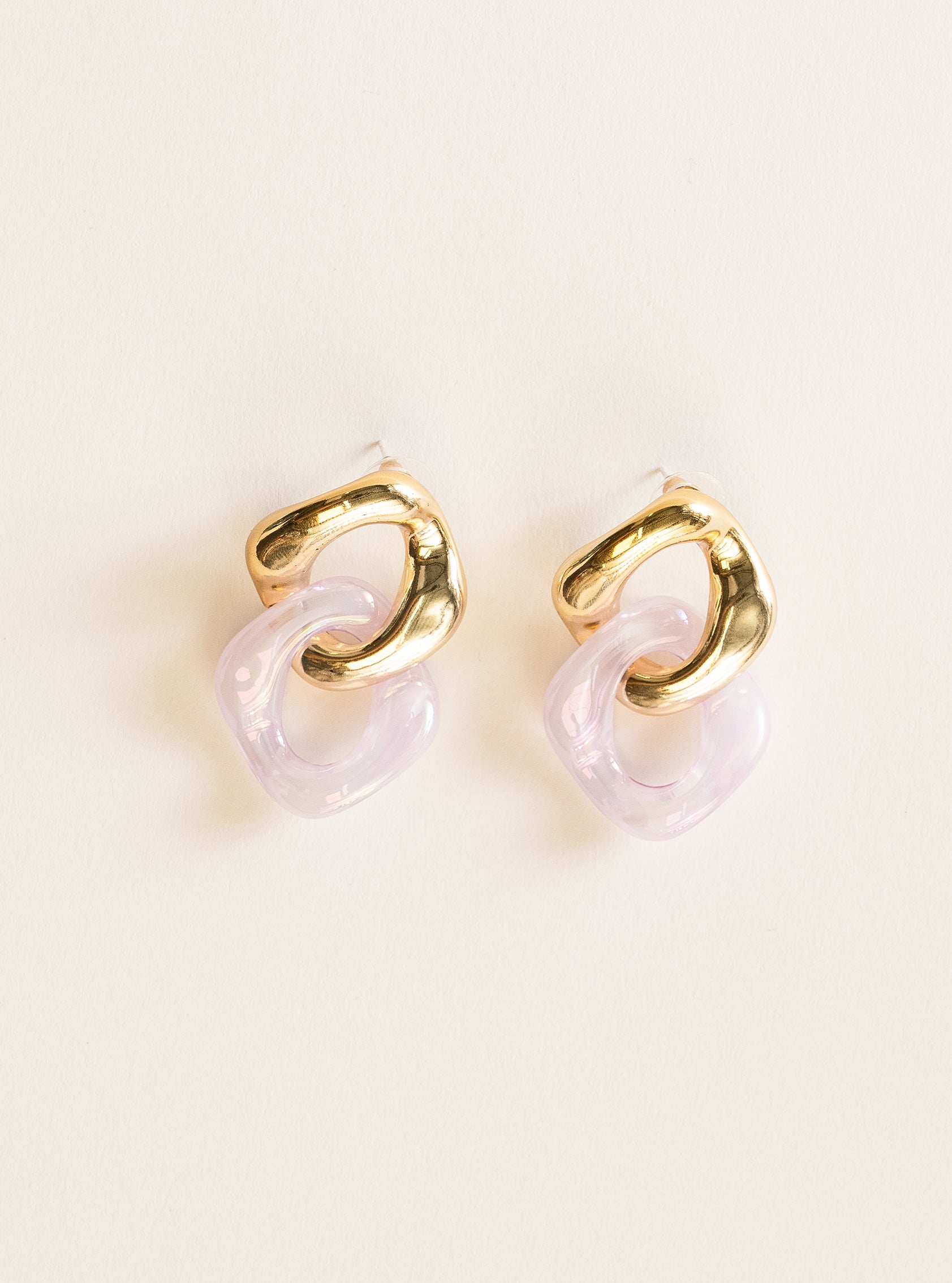 Link It Earrings, Lila