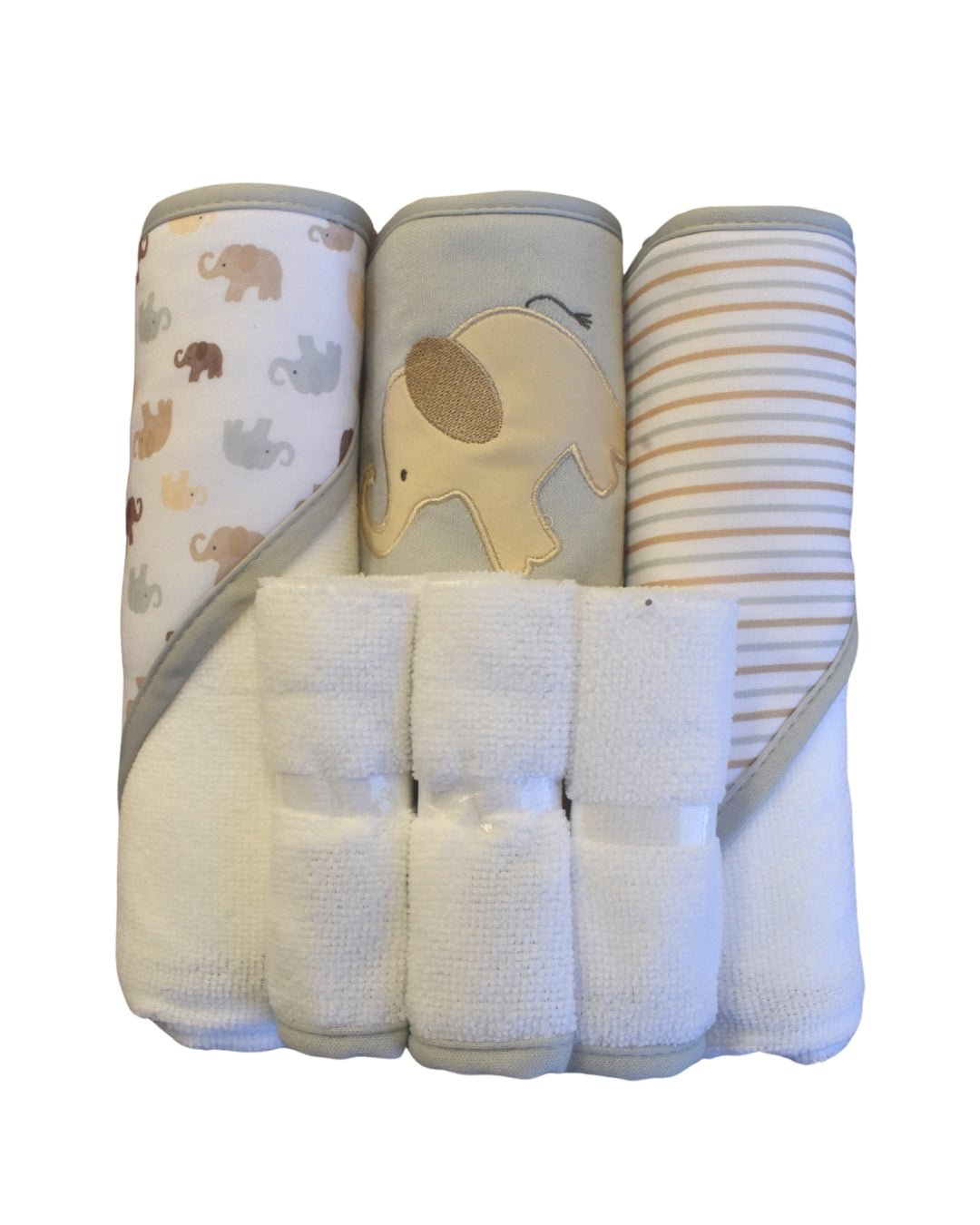 6PK Set de baño  Le Top: 3 toallas con capucha y 3 paños para ducha multicolor para niño