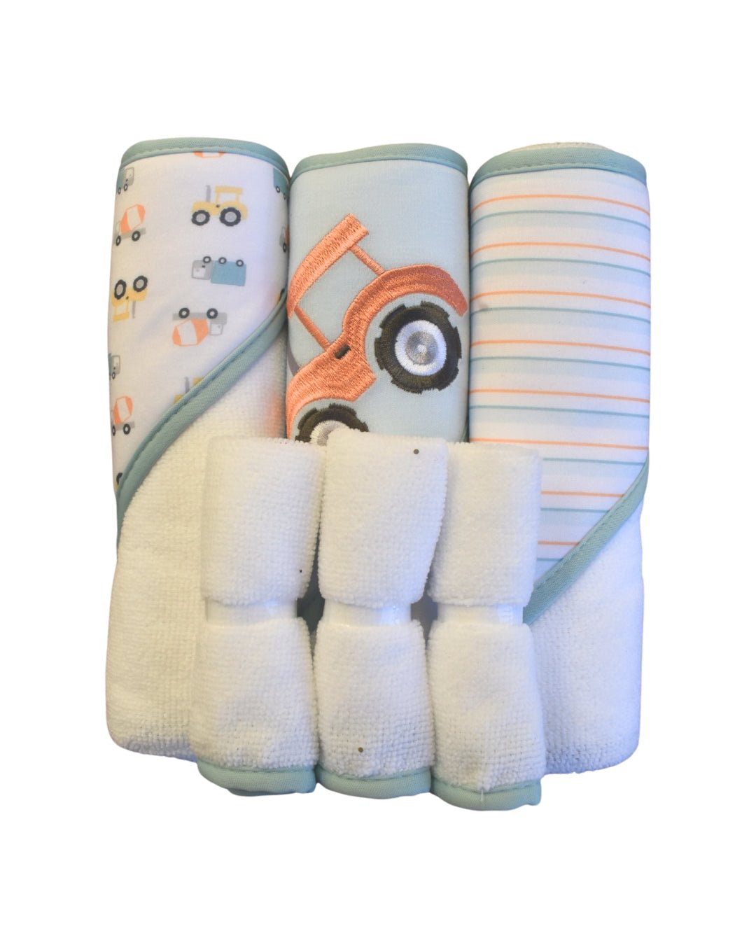 6PK Set de baño  Le Top: 3 toallas con capucha y 3 paños para ducha multicolor para niño