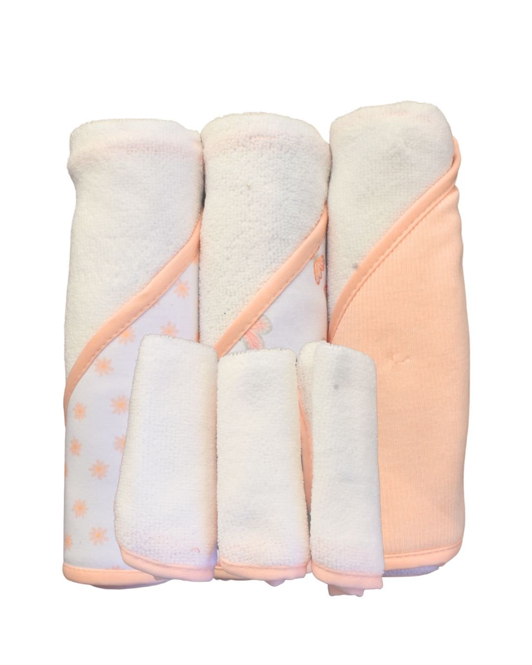 6PK Set de baño Chick Pea: 3 toallas con capucha y 3 paños para ducha multicolor para niña