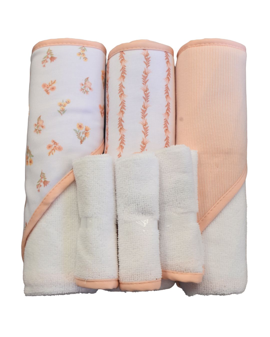 6PK Set de baño Chick Pea: 3 toallas con capucha y 3 paños para ducha multicolor para niña