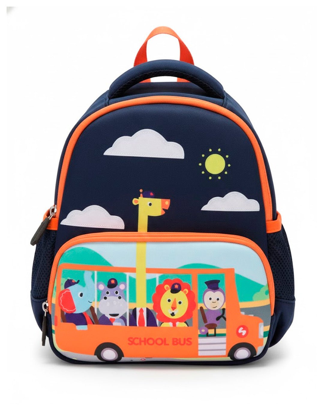 Mochila Wolfy con diseño de bus color azul