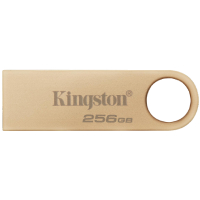 Memoria USB 3.2 Marca Kingston Modelo Flashdrive DataTraveler SE9 G3 Capacidad De 256GB Color Dorado Diseno Metalico