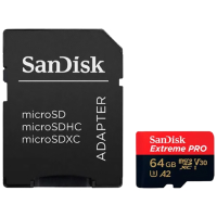 Micro  SD Secure Digital SDXC Sandisk Extreme Pro 64Gb Hasta 200Mb Con Adaptador