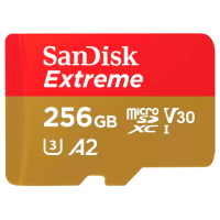 Micro Secure Digital SDXC Sandisk Extreme 256GB Hasta 190Mb Con Adaptador C10, U3, V30, 4K, 5K, A2, Tarjeta Micro SD